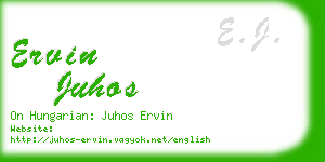 ervin juhos business card